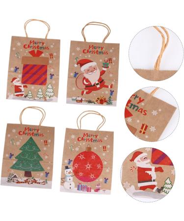 KOMBIUDA Xmas Treat Bags 1 Set 12 Pcs Christmas Tote Bag Candy Bags Wrapping Bags Packing Bag Paper Bag Kraft Paper 27X21X11CM Assorted Color - Buy Online on SooperMarket.com