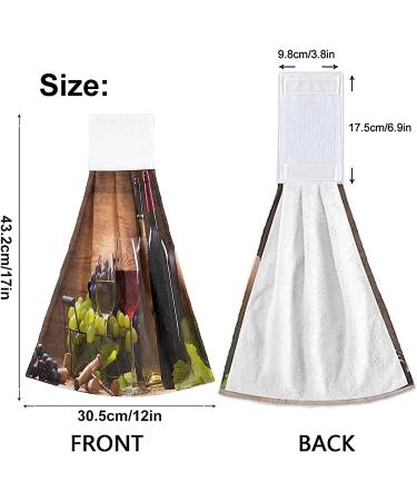Boccsty Wine Glasses Hanging Kitchen Towels Set - 2 Pieces Farmhouse Hand Towels for Bathroom and Kitchen Decor - Buy Online on SooperMarket.com