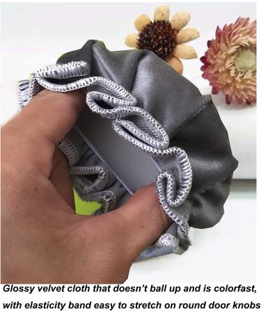 PANSHA Door Knob Cover Grey with Bird Embroidered 2 PCS  Soft Velvet Wall Protector  Decorative Door Handle Cover for Summer Anti Scald and Winter Anti Freeze Hands Gray - Buy Online on SooperMarket.com