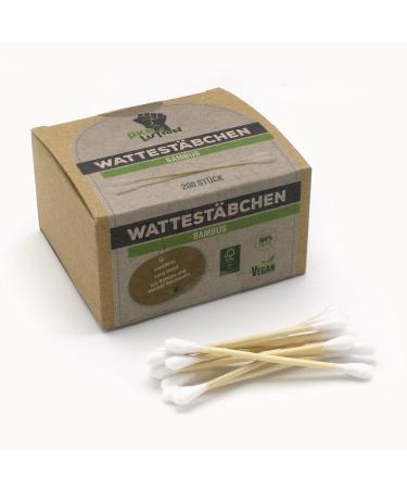 kolution bamboo cotton swab 1 pack 200 pieces environmentally friendly ear cleaning no plastic and therefore 100% compostable bamboo sustainable