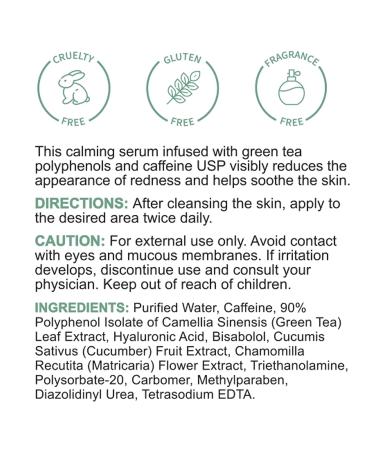 Replenix Caffeine Fortified Calming Serum - Hyaluronic Acid Skin Treatment for Sensitive Skin - Reduces Redness - 1 Fl Oz - Buy Online on SooperMarket.com