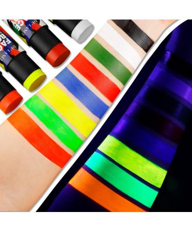 Buy Neon Face Body Paint Sticks Kits - Glow in the Dark DE LANCI Blacklight Reactive Makeup for Adults & Kids - Perfect Blendable Neon Party Supplies in Yellow Red & Green - International Shipping Available - Buy Online on SooperMarket.com