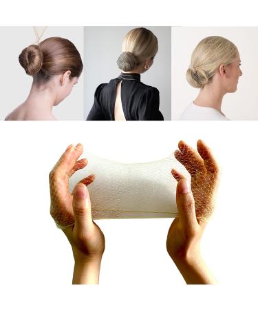 50PCS Hair Nets Invisible Mesh Hair Nets (Blonde) Elastic Hair Buns for Ballet Dancers Gymnastics Horse Riding Chef Nurse