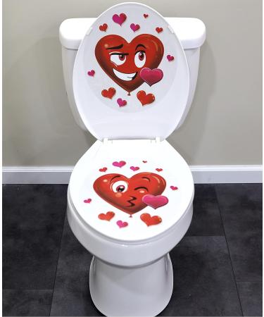 Iconikal 2-Piece Valentine's Toilet Seat Cling Decoration Set - Buy Online on SooperMarket.com