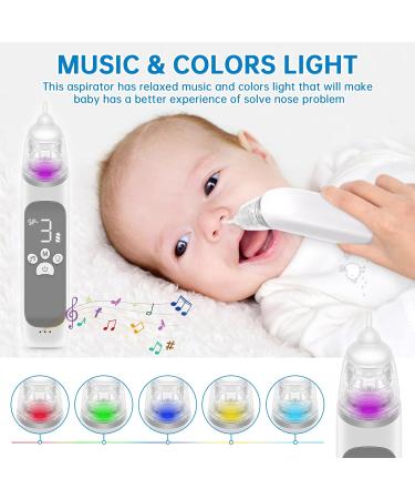MYPIN Electric Nasal Aspirator for Baby with Music and Light Soothing Function - Adjustable Suction Level and 3 Silicone Tips Included - HT0078-Gray - Buy Online on SooperMarket.com