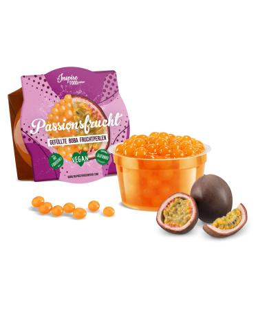 Inspire Food Bubble Tea Pearl Maracuja for Bubble Tea |Popping boba pearls tapioka fruit beads and boba pearls - 100% vegan and gluten -free without artificial dye 100g maracuya 1 x 100 grams