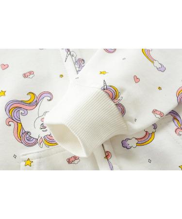 Baby Girl Unicorn Zip-up Hoodie Sweatshirt - White - 5-6 Years - Buy Online on SooperMarket.com
