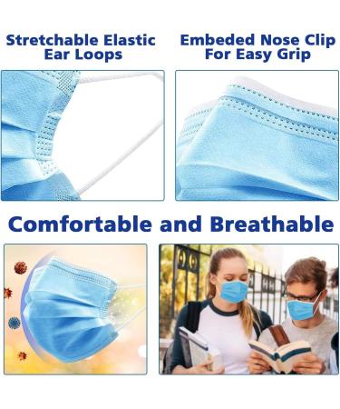 3 Ply Disposable Face Masks - Comfortable & Breathable | Pack of 60 - International Shipping Available - Buy Online on SooperMarket.com