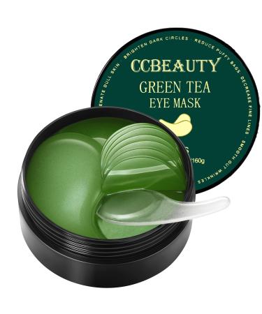 CCbeauty Under Eye Masks Green Tea Collagen Eye Patches for Puffy Eyes Dark Circles and Puffiness Hydrating Mask Skincare Gel Pads for Eye Bags and Wrinkles Under Eye Treatment 30pairs 02# Green Tea