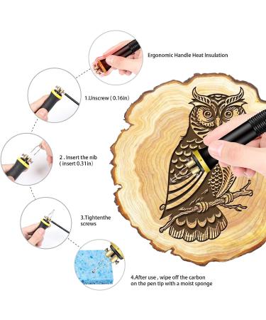 Wood Burning Kit for Beginners & Kids | Pyrography Tool with Wood Burning Tips | 110-127V Voltage | Single Pen Design - Buy Online on SooperMarket.com