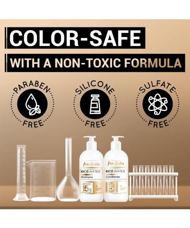 Rice Water Shampoo & Conditioner Set for Thinning Hair | Natural Biotin & Caffeine | For Men & Women - Buy Online on SooperMarket.com