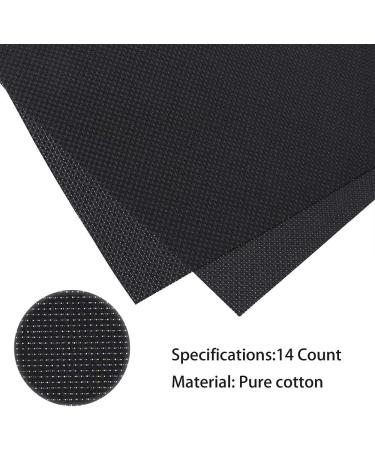 Pllieay 14 Count Big Size Black Classic Reserve Aida Cloth Cross Stitch Fabric - 59x39 Inch - 1 Pack - Buy Online on SooperMarket.com