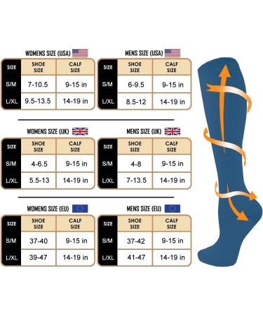 Buy Actinput Compression Stockings for Men & Women - 4 Pairs Colorful Support Socks for Sports Travel & Nursing - Blue S-M - Buy Online on SooperMarket.com
