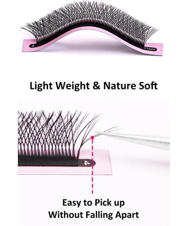 VEYES YY Lash Extensions C & D Curl 9-15mm Mixed Length Premade Volume Eyelash Fans Professional Lash Extension Supplies Matte Black(YY-Shape 0.07 C-curl 9-15mm) - Buy Online on SooperMarket.com