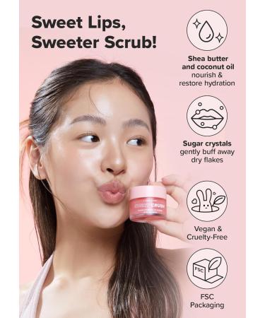 I DEW CARE Lip Scrub - Cushy Crush | Vegan Sugar Exfoliator for Dark Dry and Chapped Lips | Lip Care Products with Vitamin C - 1.05 oz - Buy Online on SooperMarket.com