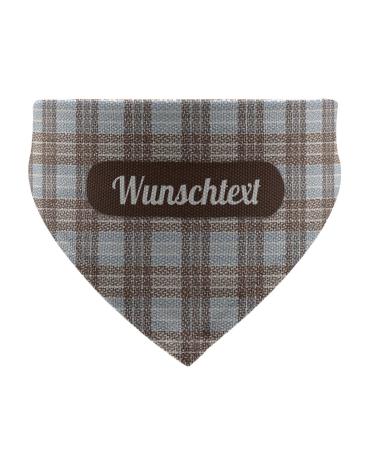 Printplanet - Dog hollow with name or text - Narrow for dogs - Layout check pattern brown -blue - size S size S Holy pattern brown -blue