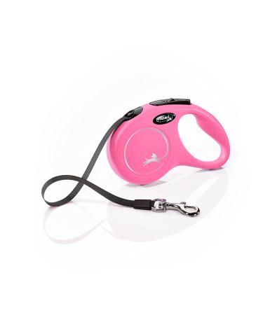 flexi New Classic S belt 5 m pink for dogs up to 15 kg pink S 5 m