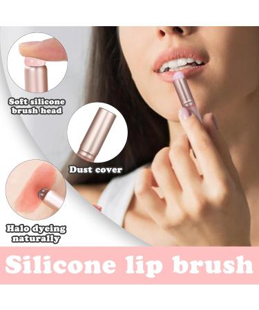 Silicone Lip Brush with Cover - Reusable Round Head Portable Brush for Lip Balm & Concealer - Perfect Gift for Her (Pink - Buy Online on SooperMarket.com
