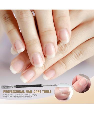 AFTREN Professional Stainless Steel Cuticle Pusher Dual Tool UV Gel Polish Soak Off Remover Double Ended Nail Cleaner Scraper (Black) - Buy Online on SooperMarket.com
