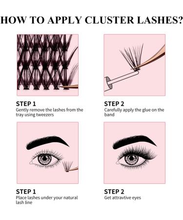 Fadlash Cluster Eyelash Extension 11mm D Curl 0.07mm - DIY Individual Lashes Self-Application DH-30D+40D - Buy Online on SooperMarket.com