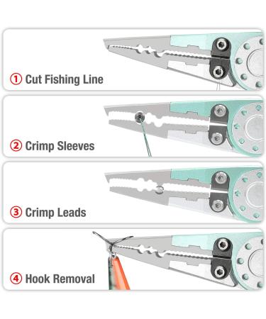 HAUSHOF Aluminum Fishing Pliers and Fish Lip Gripper  Stainless SteelÂ Multi-Function Fishing Pliers Hook Remover with Tungsten Carbide Cutters  Coiled Lanyard and Sheath - Buy Online on SooperMarket.com