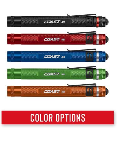 Coast G20 Inspection Beam LED Penlight - Adjustable Pocket Clip, 54 Lumens, Black - 1 Pack - Buy Online on SooperMarket.com