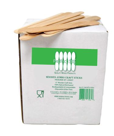 Perfect Stix Craft WTD-1000 Jumbo Craft Sticks 0.1 Height 0.6 Width 6 Length (Pack of 1000) 1000ct Jumbo Jumbo Craft Sticks
