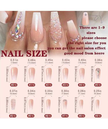 Leuhiove Glitter Gradient Pink Ballerina Press on Nails - Luxurious Crystal Gem Design for Women and Girls - Buy Online on SooperMarket.com