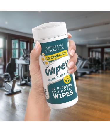 Wipex Fitness Equipment Wipes - Natural Plant-Based Gym Cleaner 50 Count Lemongrass & Eucalyptus - Ideal for Home Gym & Yoga Mats - Buy Online on SooperMarket.com