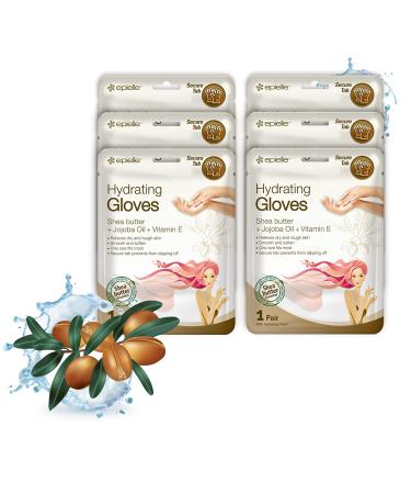 Epielle Hydrating Hand Masks (Gloves 6pk) for Dry Hands Spa Masks Hand Cream & Lotion | Shea butter + Jojoba Oil + Vitamin E | Intensive Treatment for Baby Soft Hands and Nails | Gift set for women, Spa Gift for women