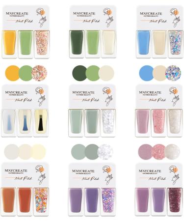 Nail Polish Nail Varnish Pink White Glitter 3 -in-1 Nail Polish Quick Dry Breathable French Manicure Nude Natural Elegant Non-toxic No UV Needed Nail Polishes for Woman Home DIY Nail Art Gift - Buy Online on SooperMarket.com