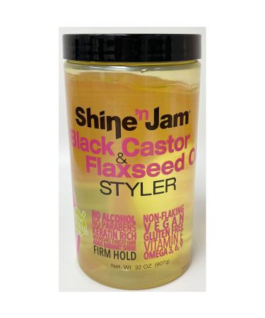Ampro Shine 'n Jam Black Castor & Flaxseed Oil Styler 32 oz