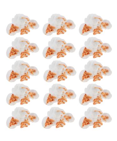 Artibetter 40 pcs Miniature Resin miniature popcorns charm pendant diy popcorn flatbacks beads lifelike popcorn decor Popcorn Decor Resin 2.5X2cmx3pcs Whitex3pcs
