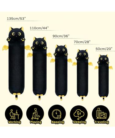 Mewaii 51in Long Moon Eye Black Cat Plush Pillow - Cute Stuffed Animal Toy for Kids - Buy Online on SooperMarket.com