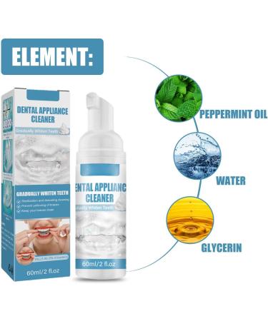 2 Pack Odor Removal Fake Tooth Stain Serum - 60ml Aligner & Braces Cleaner with Lasting Fragrance for Fresh Breath - Buy Online on SooperMarket.com