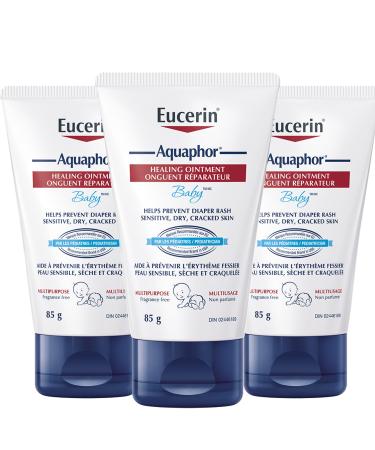 EUCERIN AQUAPHOR Baby Healing Ointment for Baby's Sensitive Skin| 85g - Pack of 3|Multi-purpose | Non-Comedogenic | Fragrance-free| Non-Greasy Healing Ointment | Recommended by U.S. Pediatricians 3 pack - 85g