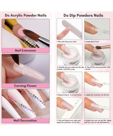 Makartt Dip Powder Nail Kit - 6 Candy Colors Starter Kit for DIY Salon Manicure - 2 in 1 Pink Clear Acrylic Dip Powder Set - No Need for Nail Lamp - Nails Extension Art - Buy Online on SooperMarket.com