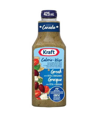Kraft Salad Dressing with Feta and Oregano Greek Vinaigrette 425 ml Bottle (Pack of 10)