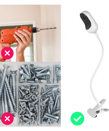 Flexible Clip Mount for Owlet, Motorola Baby Monitors - No Tools Needed - White - Buy Online on SooperMarket.com
