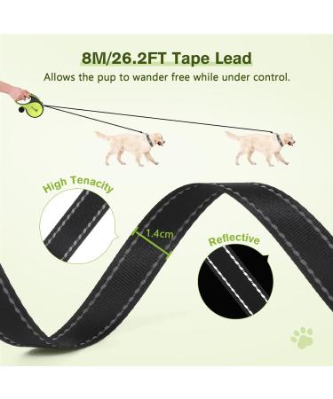 Pecute 3m Dog Leash | Eco-Friendly Roller Linen with Feces Bag Holder 360 Extension Anti-Slip Handle & Quick Brake for Dogs Up to 15kg - Buy Online on SooperMarket.com