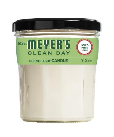 Mrs. Meyer's Scented Soy Aromatherapy Candle, 35 Hour Burn Time, Made with Soy Wax and Essential Oils, Iowa Pine Scent, 7.2 oz