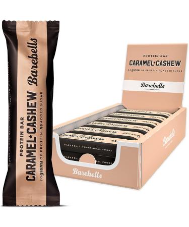 Barebells Caramel Cashew High Protein and Low Carb Bar 12 x 55g (1 94 oz) Low Sugar Snack Protein Bar