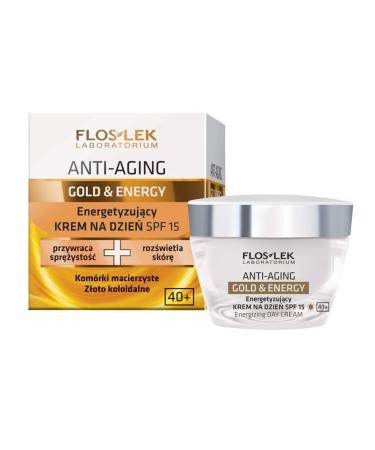 FLOSLEK Energizing Day Cream SPF 15 | 50 ml | Restores Elasticity & Brightens | Suitable for People with Wrinkly Mature Skin | Dermatologically Tested