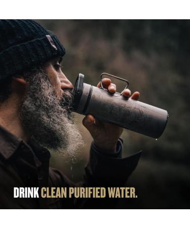 GRAYL Titanium UltraPress 500ml Water Filter Bottle - Covert Black | Ideal for Hiking Camping Survival & Travel - Buy Online on SooperMarket.com