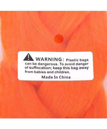 MapofBeauty Afro Jumbo Braid Hair 24/60cm Synthetic Extensions in Fluorescent Orange - Buy Online on SooperMarket.com