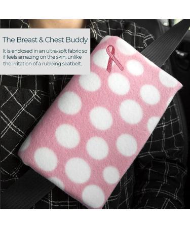 Breast and Chest Buddy Seatbelt Cushion for Mastectomy & Reconstruction | Polka Dots & Ribbon Design - Buy Online on SooperMarket.com