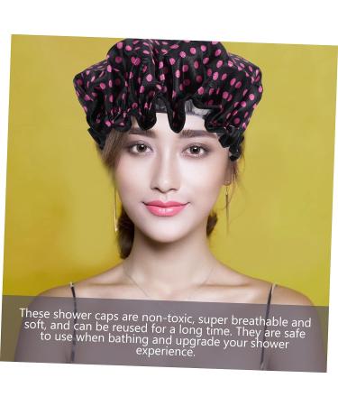 Satin Lined Shower Cap Set for Women - 4pc Flower Pattern Turbans | Washable & Stylish Hair Bonnets - Healeved - Buy Online on SooperMarket.com