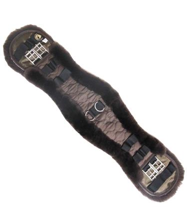 Merauno Lambwolle Konturgurt saddle belt short belt dressage belt from quality merino lamb wool special anatomically concave shape for better slip resistance.Color: nature black brown anthracite 60cm 24 "brown
