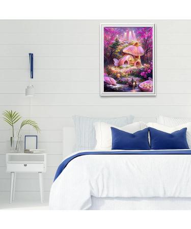 Mushroom Castle Diamond Painting Kit | DIY Cross Stitch Embroidery Set for Home Decor - 11.8 x 15.7inch - Buy Online on SooperMarket.com