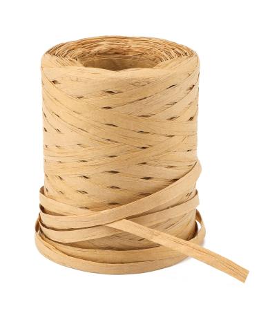 656 Feet Natural Raffia Paper Ribbon Twine Strings 1/4 Inch Kraft Raffia Twine Sturdy Packing Paper Craft Ribbon for Florist Bouquets Decoration Christmas Festival Holiday Gift Wrap DIY Crafts brown 656 Feet